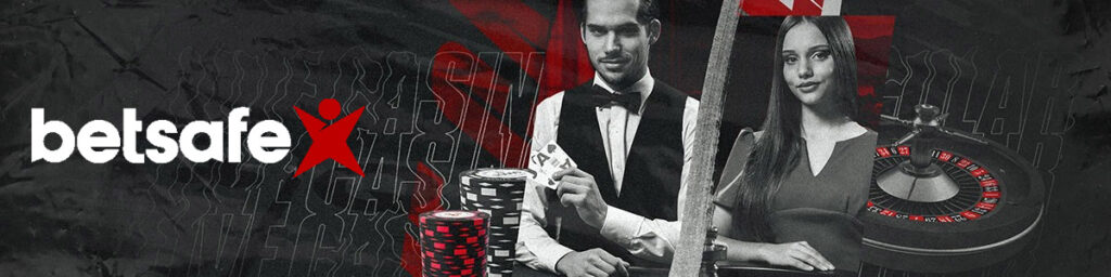 Betsafe casino logotyp och välkomstbonus upp till 1 000 kr med free spins
