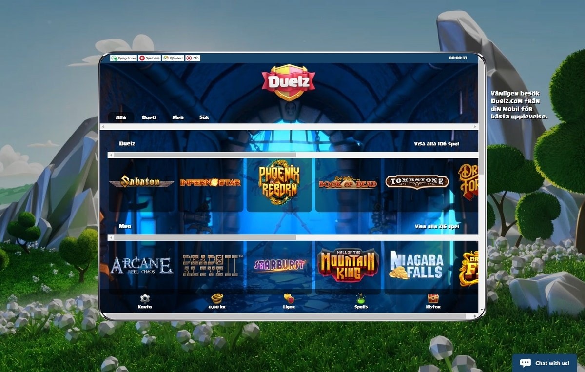 Duelz casino erbjudande med låga omsättningskrav och free spins