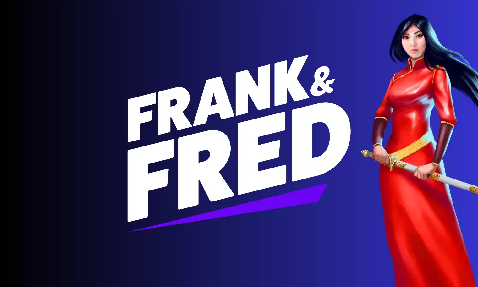 Frank & Fred logotyp med låg omsättning 1x och 100% upp till 500 kr