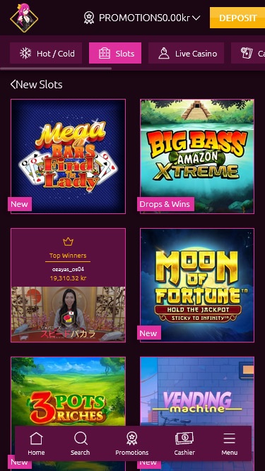 Lucky Niki casino med NetEnt-spel och omsättningsfria spins