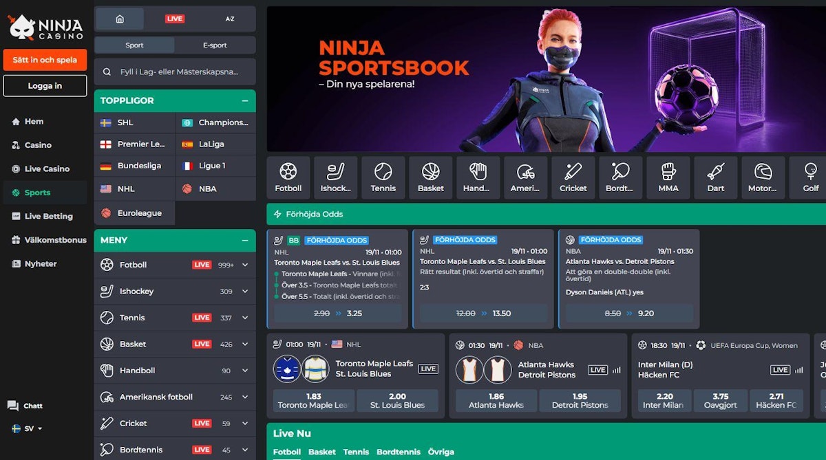 Ninja Casino – casino med riktiga pengar och snabba uttag