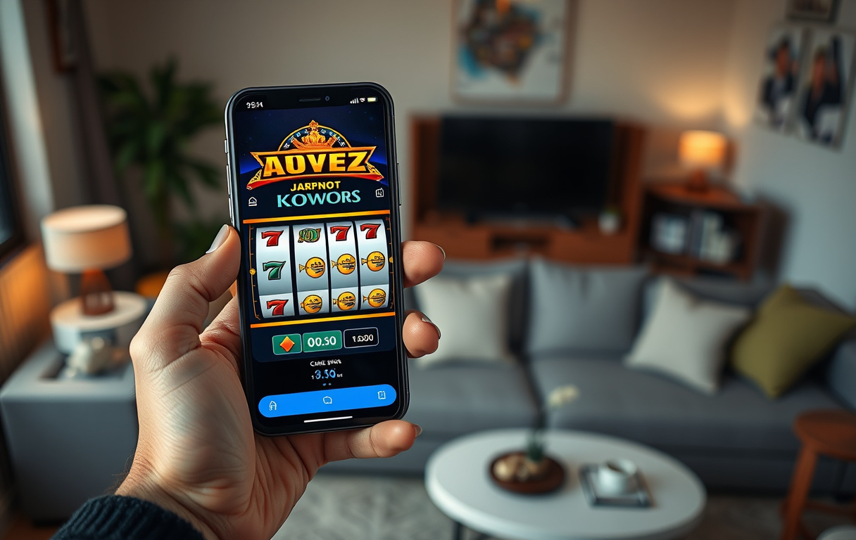 Person som vinner på slots via mobil med svenska kronor.